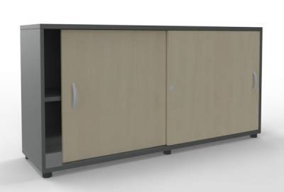 Schiebetürenschrank TEN 2 OH, 160 cm onyxgrau/Ahorn